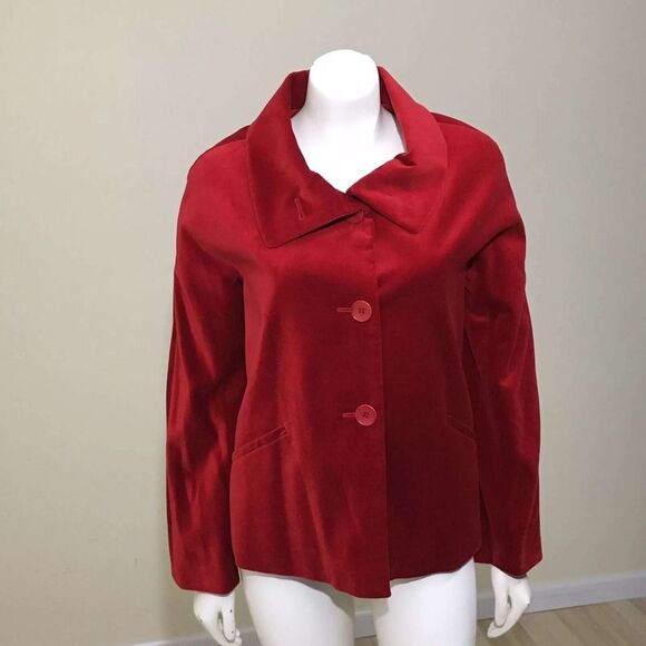 Talbots Jackets & Blazers - Talbots Red Velvet Jacket size 12P